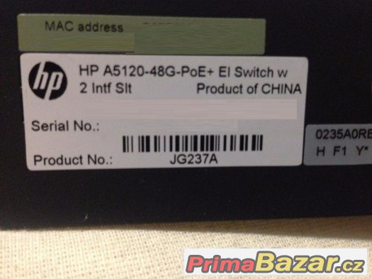 JG237A HP 5120-48G-PoE+ EI Switch w/2 Intf Slts – fotografie 5