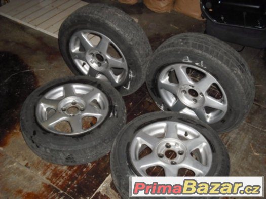 ALU kola BORBET 4x100 5,5JX 14H2 ET42 -4Ks +letní pneu 6mm – fotografie 1