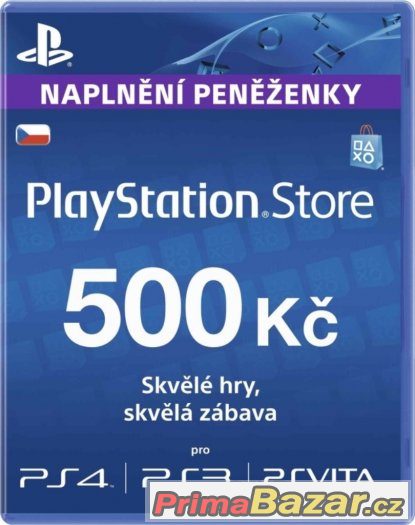 PS4, PS3, PSV - PlayStation Store - kredit 500 Kč – fotografie 1