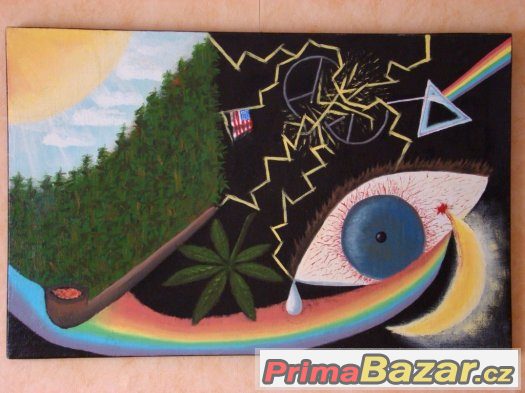 Psychedelická olejomalba – fotografie 1