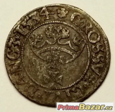 Groš 1534 - pro Gdaňsk, Zikmund I. Starý