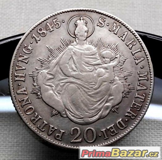 20 krejcarů 1845 B, Ferdinand V., Uhry – fotografie 1