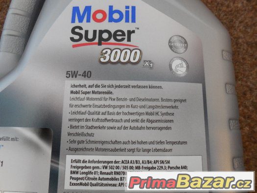 MOBIL 5W40 5L - motorový olej - ORIGINÁL BALENÍ – fotografie 2