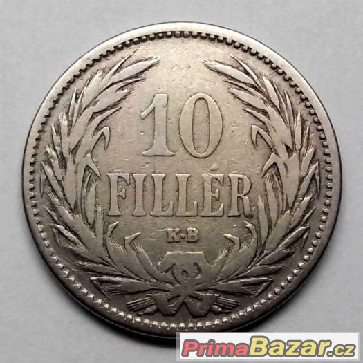 10 fillér 1892 KB, František Josef I., Uhry - R – fotografie 1
