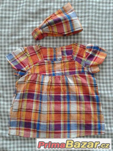 Letní set pro holčičku s čelenkou zn. H&M, vel. 68-74 – fotografie 1