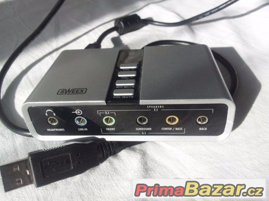 Externí zvuková karta Sweex 7.1 External USB Sound Card – fotografie 4