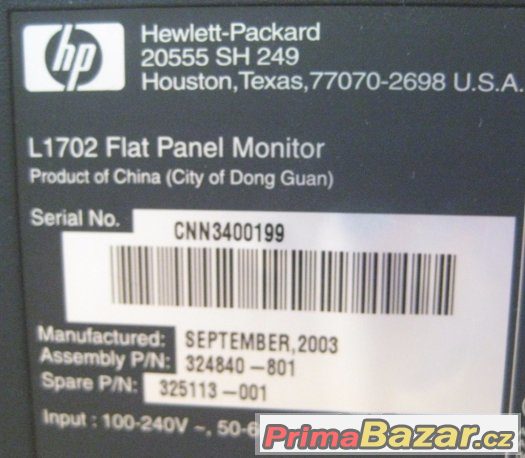 LCD monitor HP 17 palců, výborný stav, funkční – fotografie 3