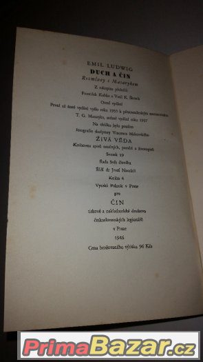 Prodám knihu Duch a čin  Rozmluvy s Masarykem – fotografie 5