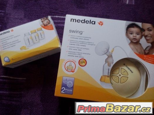 Dvoufázová elek odsávačka Medela swing+3 lahvičky Rezervace – fotografie 1