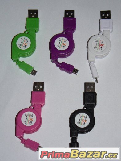 Navíjecí USB kabel s koncovkou micro USB – fotografie 1