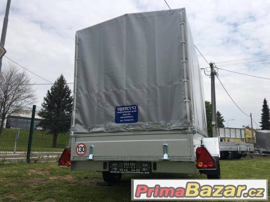 Profi jednoosý přívěs 295x145cm,listové péra, 750kg – fotografie 1