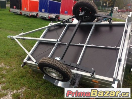 Profi jednoosý přívěsný vozík 215x125cm, 130km/h – fotografie 4