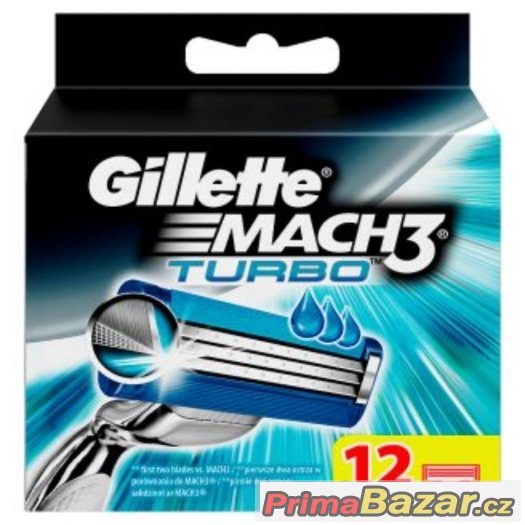 Náhradní hlavice Gillette Mach3 Turbo 12 ks Bomba cena – fotografie 1