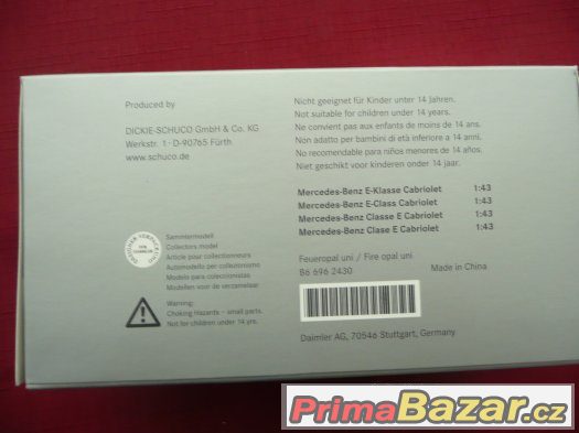 Mercedes Benz E-Klasse Cabriolet, červený, nový 1:43 – fotografie 3