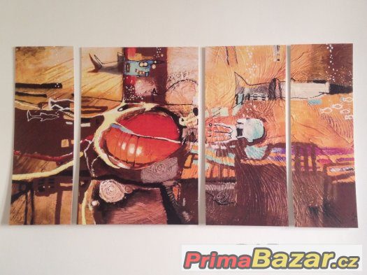 Abstraktní obraz na panelech, 155x90 cm – fotografie 1
