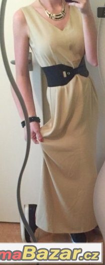 Vero Moda krasne bezove maxi saty vel.S – fotografie 1