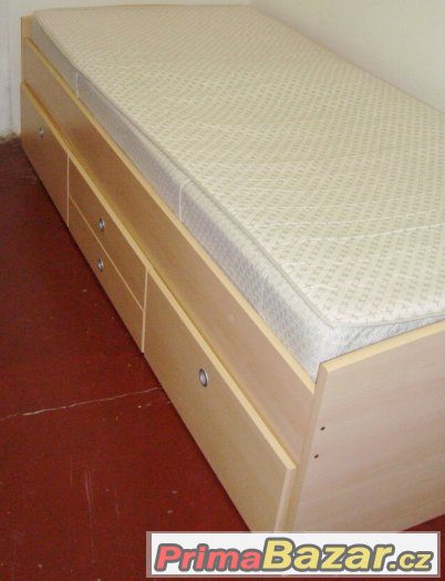 Postel se suplaty + rošt + matrace 90x200 – fotografie 4