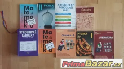 Učebnice čj,fy,m,strojnicke tabulky,+autoškola