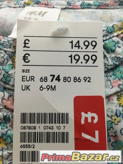 Košile s punčochy H&M NOVE vel.74 – fotografie 3