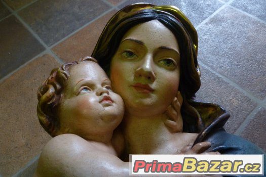 Madonna 24 karátů zlato, lipové dřevo – fotografie 4