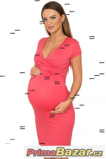 pohodlné malinové šaty ve velikosti L – fotografie 1