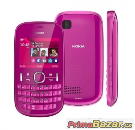 Nokia Asha 200 Pink (růžový) + kryt – fotografie 1