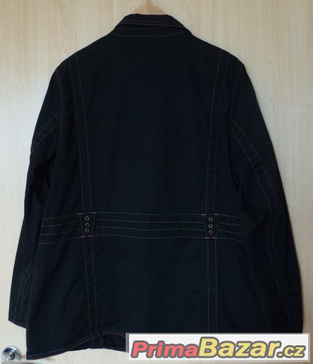 LUXUSNÍ DÁMSKÉ ČERNÉ SAKO PLÁTĚNÉ - VYPASOVANÉ vel. 48 / XL – fotografie 3