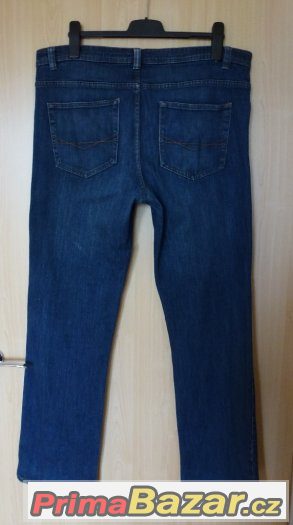 MODRÉ PÁNSKÉ RIFLE / DŽÍNY zn. CAMARGUE vel. 38/33 XL/ XXL – fotografie 3