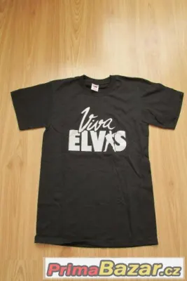 Unisex nové černé triko s potiskem "Viva Elvis"
