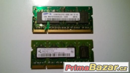 So-dimm 2x 512MB = 1GB DDR2 RAM Samsung + HYS, 553MHz – fotografie 1