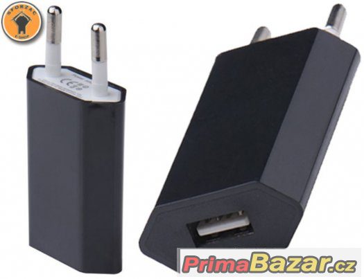 Univerzální USB síťový nabíjecí adaptér černý – fotografie 2