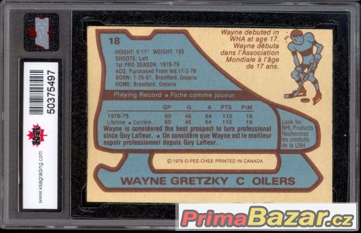 Wayne Gretzky 1979-80 O-PEE-CHEE RC #18 - UNIKÁT – fotografie 2