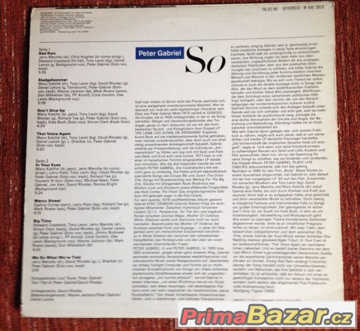 2x vinylové LP Peter Gabriel (1980 a 1986) – fotografie 2
