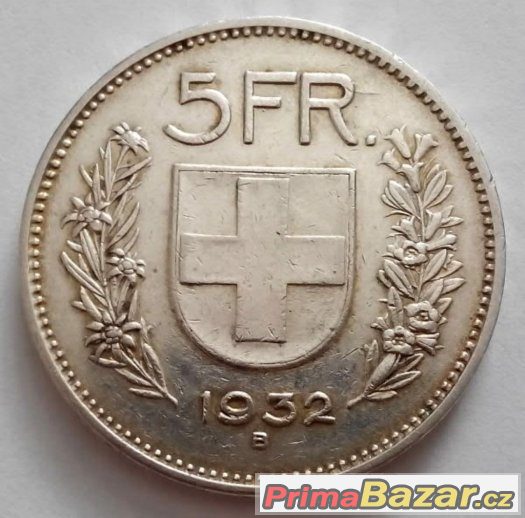 5 franků 1932 B, Švýcarsko – fotografie 1