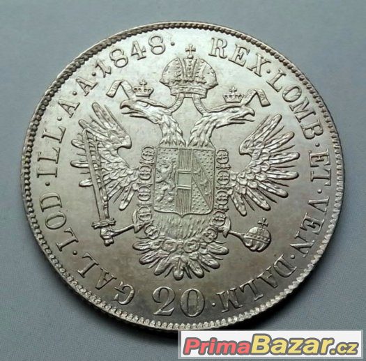 20 krejcarů 1848 C, Ferdinand V., Praha – fotografie 1