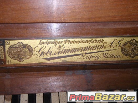 Klavír Leipziger Pianofortefabrik Gebr Zimmermann 1906 – fotografie 2