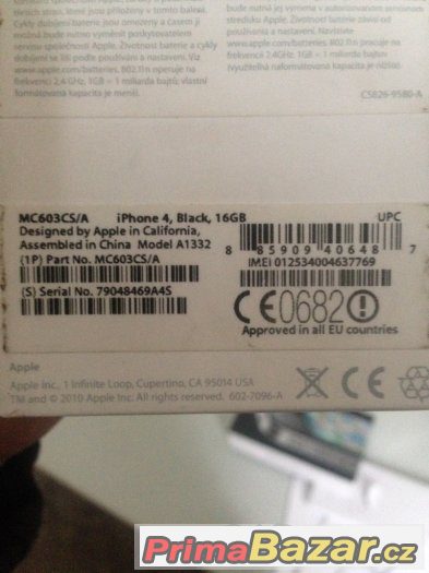 Krabicka iPhone 4 černý 16GB – fotografie 1