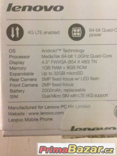 Lenovo A2010 – fotografie 4