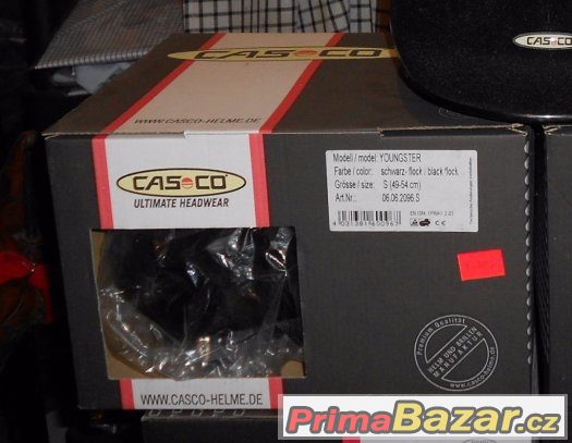 Casco youngster black-flock 49-54 cm velikost S NOVÁ – fotografie 3