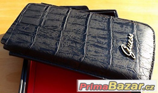 Kožené Krokodýl Pouzdro Guess Černé vel. L 114x80 – fotografie 3