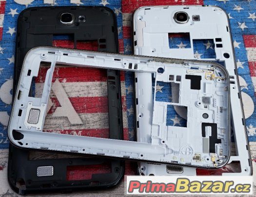 Střední Rámeček Samsung Note 2 N7100 černá a bílá – fotografie 4