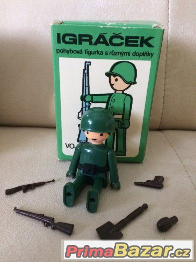 Igráček voják, originál s krabicí a dolplňky – fotografie 1