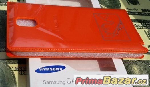 Samsung Note3 N9005 - Flip Pouzdro Oranžové – fotografie 3