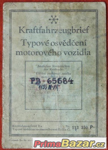 K: Typové průkazy či jiné sběratelské doklady – fotografie 2