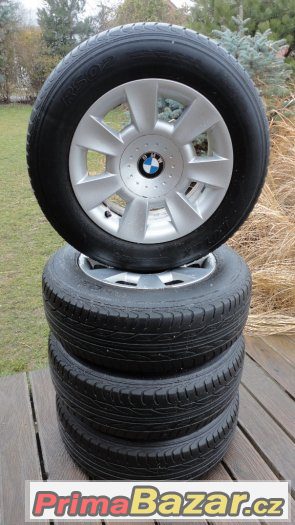 4x alu kola BMW R15 5x120 + 4x letní pneu 205/65/R15 – fotografie 1
