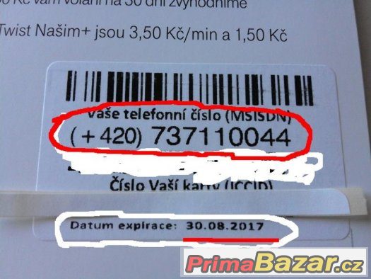 SIM karta 737 11 00 44, NOVÁ, NEAKTIVOVANÁ – fotografie 1