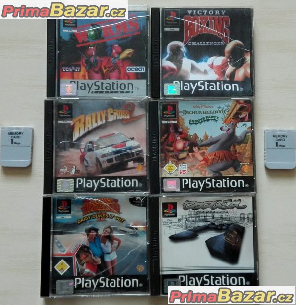 PS1 hry + memory karty za 590kc – fotografie 1