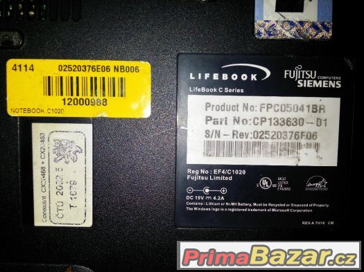 Fujitsu LIFEBOOK C1020 – fotografie 4