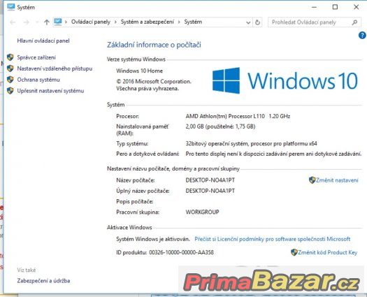 Notebook 11,6" Packard Bell ZA8 – fotografie 3