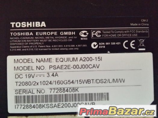 Toshiba EQUIUM A200-15L – fotografie 2